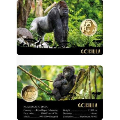 AFRICAN ANIMALS SERIES GORILLA 1/1000 Oz Gold Coin