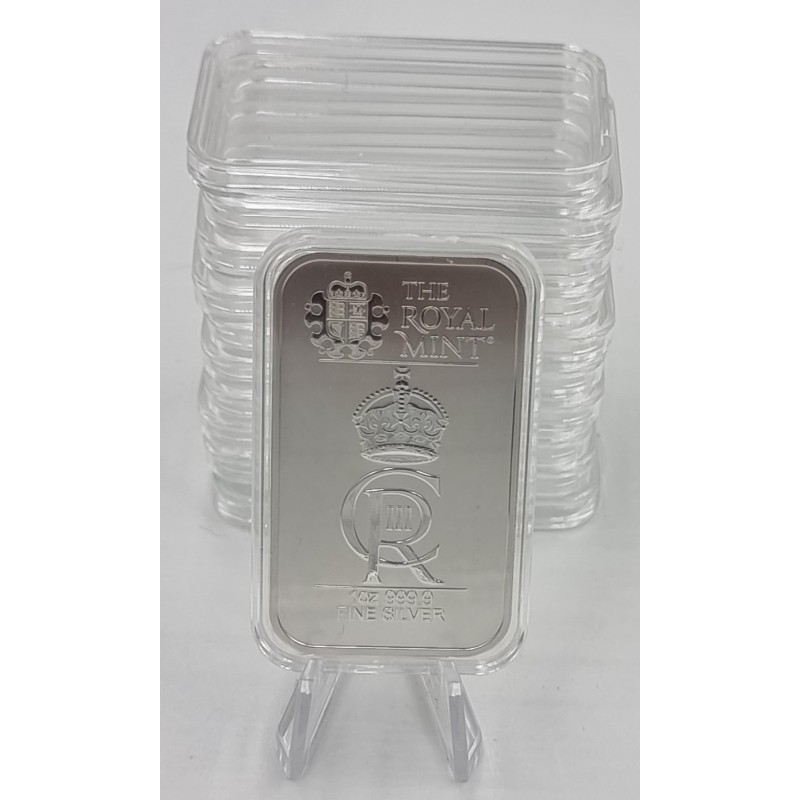 Rectangular Coin Capsules 29 x 50mm for 1 oz ROYAL MINT silver bar 10 PIECES GOLD AND SILVER BULLION