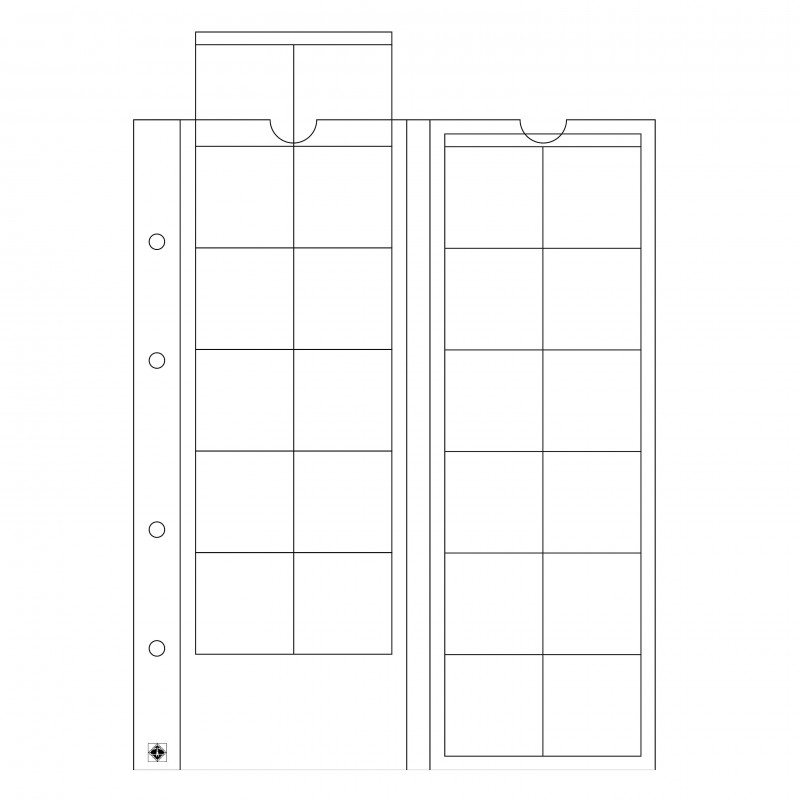 Optima 5 coin sheets, for 24 coins up to 34 mm Ø, clear ACCESSORIES & SUPPLIES