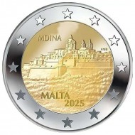 Malta 2025 Commemorative 2 Euro Walled Cities Mdina UNC coin