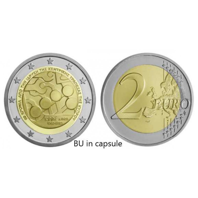 Cyprus 2023 60th anniversary of Central bank 2 euro WORLD COINS