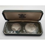 CYPRUS 1976 SILVER PROOF 1 POUND & 500 MILS COINS REFUGEES SET BOX WORLD COINS