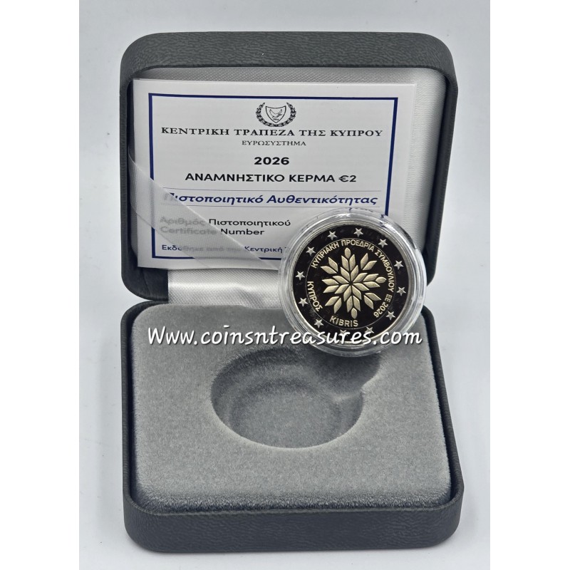 Cyprus 2026 Presidency of Council of Europe 2 euro Proof BE WORLD COINS