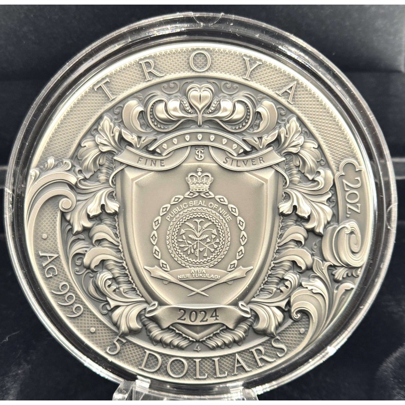 TROYA Greek mythology 2 Oz Silver Coin 5$ Niue 2024 GOLD AND SILVER BULLION