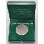 CYPRUS 1985 CUNI COIN 50 CENTS FAO SAVE THE FORESTS IN BOX WORLD COINS