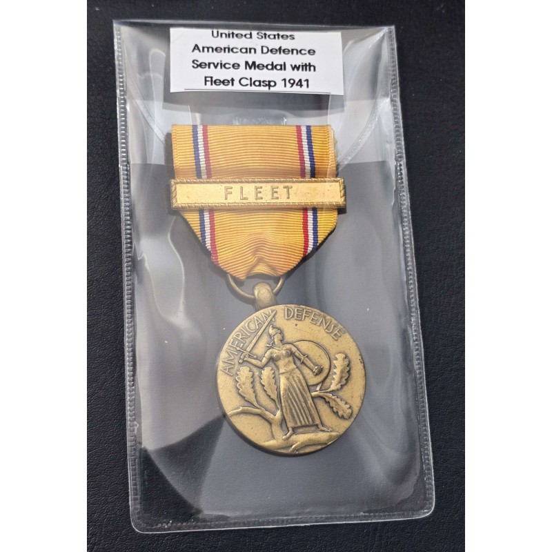 United States American Defence Service Medal with Fleet Clasp 1941 ANTIQUES & OTHER COLLECTIBLES