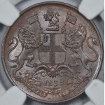 British India 1835 1/4 Anna East India Company NGC MS63 WORLD COINS