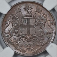 British India 1835 1/4 Anna East India Company NGC MS63