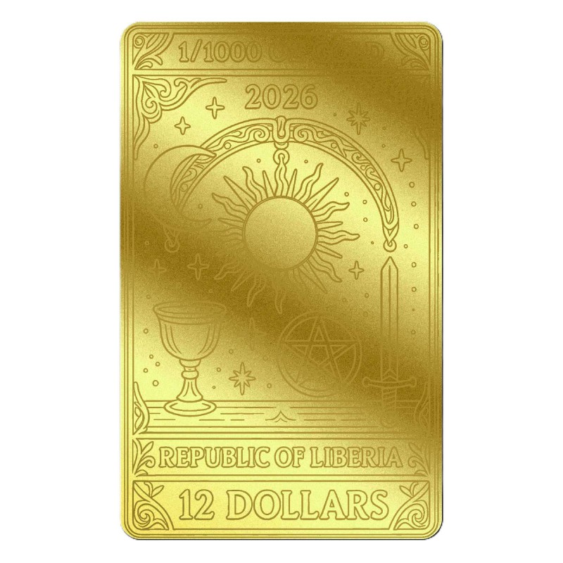 MAGICIAN 1/1000 Oz Gold Coin $12 Liberia 2026 GOLD AND SILVER BULLION