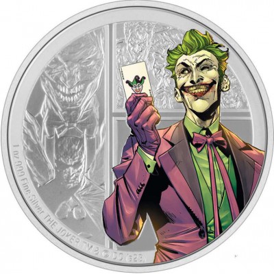 JOKER DC Comics Villains 3 Oz Silver Coin 10$ Niue 2023