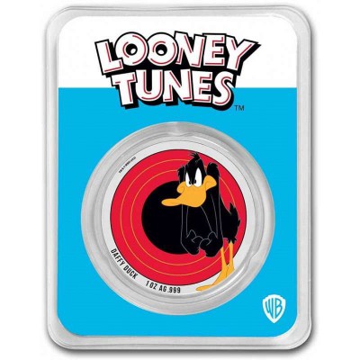 Samoa 1 oz silver Coin Looney Toons DAFFY DUCK 2022 BU COLOURED