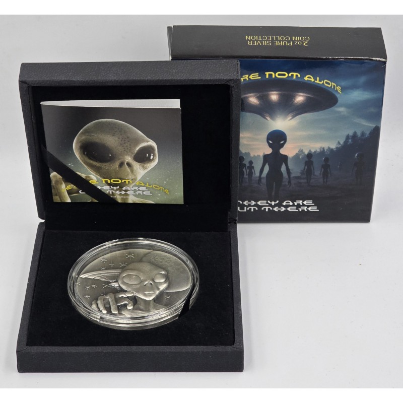 ALIEN We are not Alone 2 Oz Silver Coin Cameroon 2025 GOLD AND SILVER BULLION