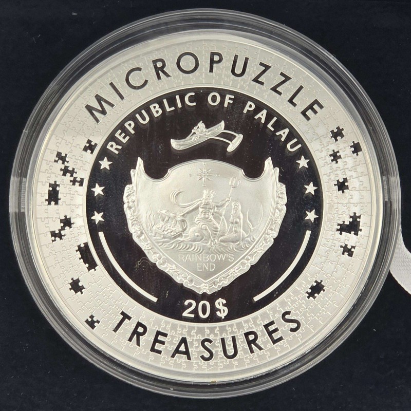 DONI TONDO Michelangelo Micropuzzle Treasures 3 Oz Silver Coin Palau 2023 GOLD AND SILVER BULLION