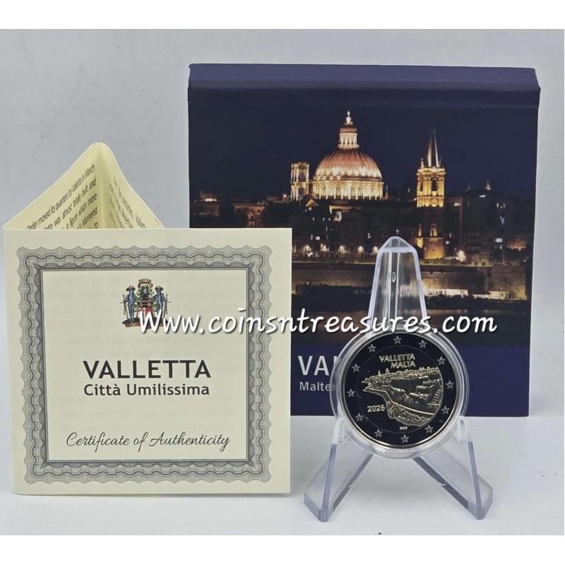 Malta 2026 Maltese Walled Cities Valletta 2 Euro PROOF coin WORLD COINS