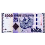 AFRICA TANZANIA 2010 5000 SHILLINGS RHINO P43 UNC WORLD BANKNOTES