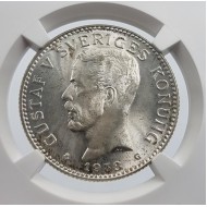 SWEDEN SILVER 2 KRONA 1938 G COIN GUSTAF V NGC MS65