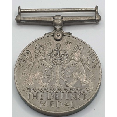 GREAT BRITAIN UK ENGLAND WWII The Defense Medal 1939 - 1945 KGVI