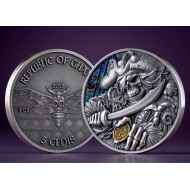 PIRATE Memento Mori 1 Oz Silver Coin 5 Cedis Ghana 2025