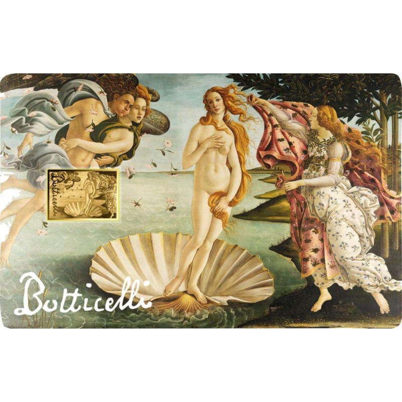 Botticelli collection 1/1000 Oz .999 Gold 3 coin cards Album GOLD AND SILVER BULLION