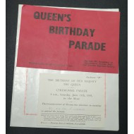 CYPRUS PERSONAL INVINTATION FOR CEREMONIAL PARADE QUEEN ELIZABETH BIRTHDAY 1959