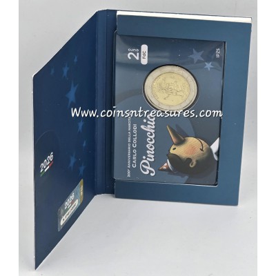 Italy 2 Euro coin Pinocchio 2026 Coin card