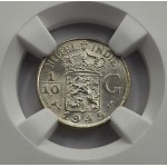 NETHERLANDS 1945 S COIN EAST INDIES 1/10 GULDEN NGC MS65 WORLD COINS