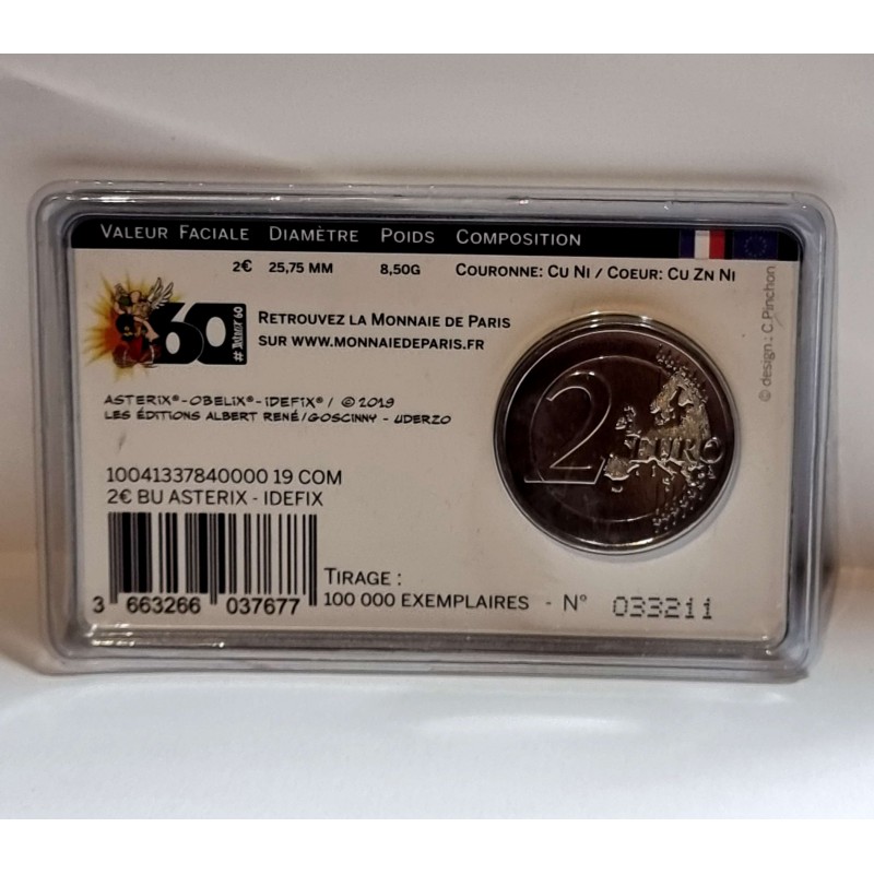 FRANCE 2 euro 2019 ASTERIX OBELIX INTERFIX Commemorative SET in official Coin cards WORLD COINS