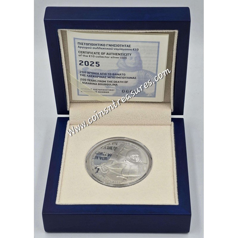 GREECE 2025 BOUBOULINA SILVER PROOF 10 EURO COIN WORLD COINS