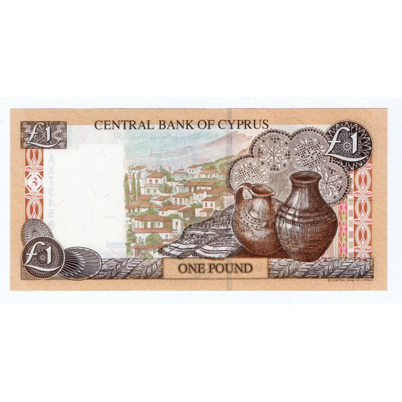 CYPRUS 1 POUND BANKNOTE 2004 GEM UNC P60d WORLD BANKNOTES