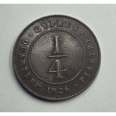 CYPRUS 1/4 PIASTRE 1926 KGV IN EXF CONDITION