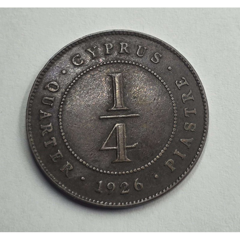 CYPRUS 1/4 PIASTRE 1926 KGV IN EXF CONDITION WORLD COINS