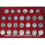 CYPRUS COMPLETE SET OF COMMEMORATIVE COINS 1970-2007 IN LUXURY WOODEN CASE WORLD COINS