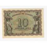 GREECE 10 DRACHMAI 1944 UNC BANKNOTE p322 WORLD BANKNOTES