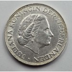 Netherlands 2 1/2 Gulden 1966 Silver Coin Juliana WORLD COINS