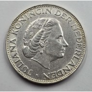 Netherlands 2 1/2 Gulden 1966 Silver Coin Juliana