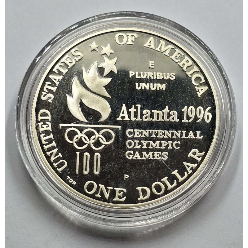 USA 1996 Atlanta Olympics High Jump Silver Dollar Coin WORLD COINS