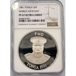 TONGA 1981 SILVER COIN Taufaahau Tupou World Food Day NGC PF67 UCAM WORLD COINS