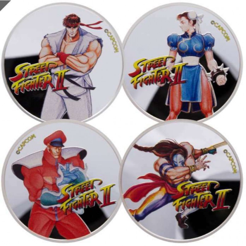 FIJI 2021 SILVER 1 OZ 999 4 PROOF COLOURED COINS STREET FIGHTER II 30TH ANNIVERSARY BU IN CAPSULES GOLD AND SILVER BULLION