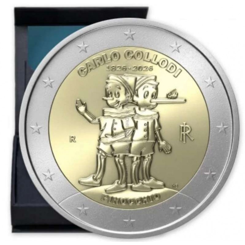 Italy 2 Euro coin Pinocchio 2026 Proof BE WORLD COINS