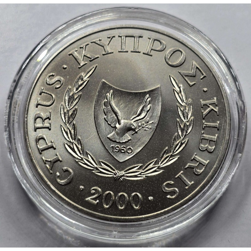 CYPRUS 2000 POUND SKALIFOURTA BIRD UNC COIN WORLD COINS