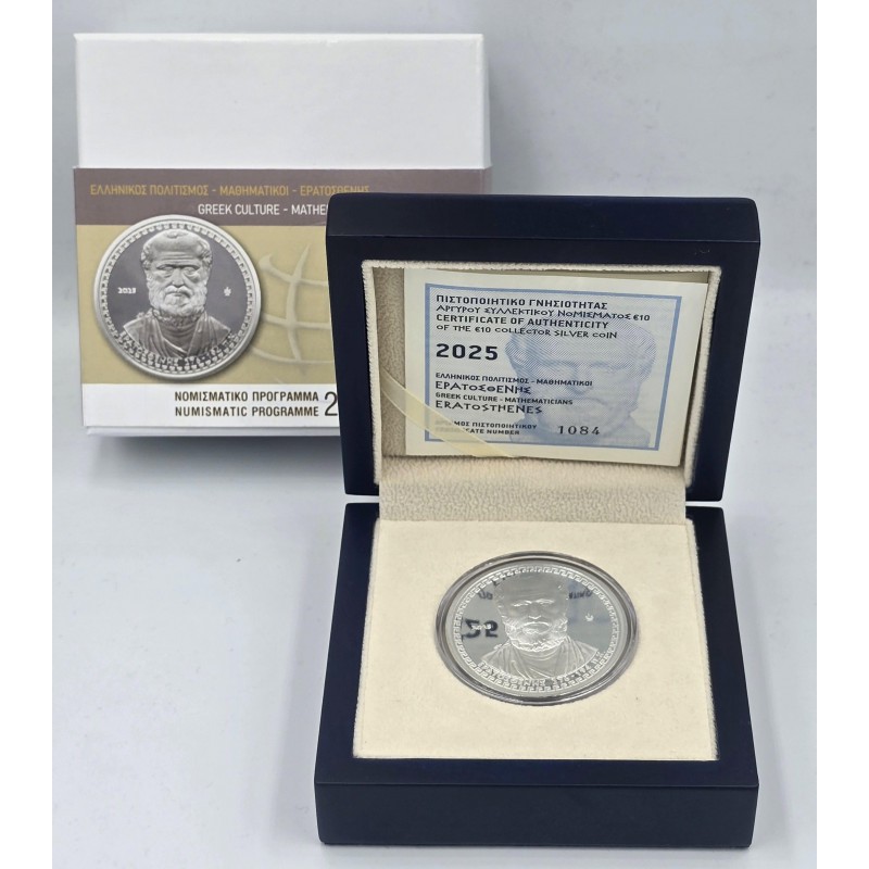 Greece 2025 Mathematicians Eratosthenes Silver Proof coin WORLD COINS