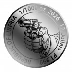 Revolver 2026 Liberia 1/1000 oz Platinum Coin in Card GOLD AND SILVER BULLION