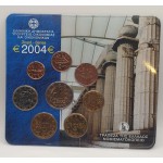 GREECE 2004 COMPLETE YEAR EURO SET IN OFFICIAL COIN BLISTER WORLD COINS