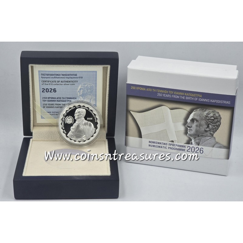 GREECE 2026 IOANNIS KAPODISTRIAS SILVER PROOF COIN WORLD COINS