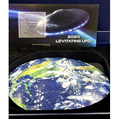 UFO FLYING SAUCER Levitating Silver Coin 5000 Francs Chad 2024