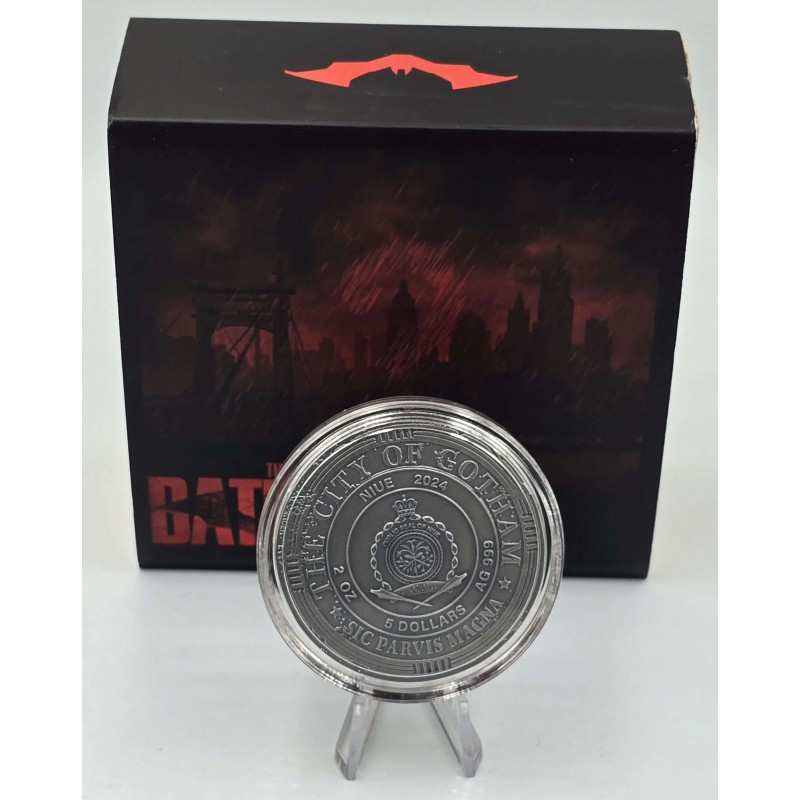 BATMAN 2 Oz Silver Coin DC Comics Niue 2024 Antique Finish GOLD AND SILVER BULLION