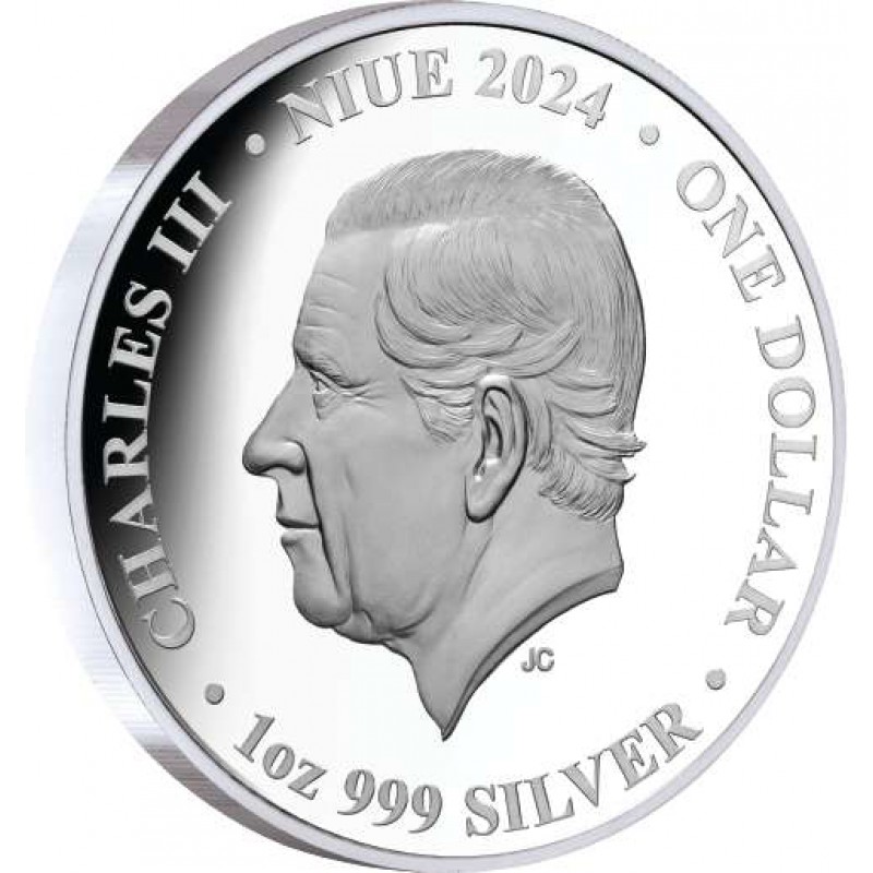 Niue 2024 Mars from Phobos 1 oz Silver Proof Coin GOLD AND SILVER BULLION
