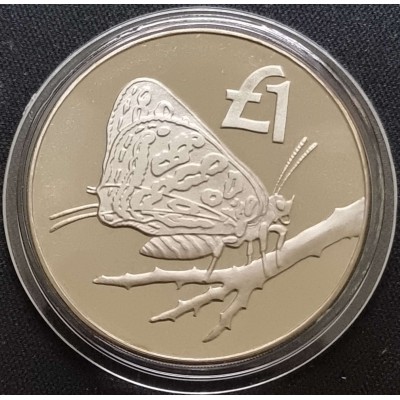 CYPRUS 2002 CUNI 1 POUND BUTTERFLY UNC BU COIN