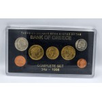 GREECE 1998 UNC COMPLETE YEAR DRACHMAS COIN SET IN CASE WORLD COINS