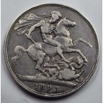 GREAT BRITAIN UK 1893 CROWN SILVER COIN QUEEN VICTORIA LVI WORLD COINS
